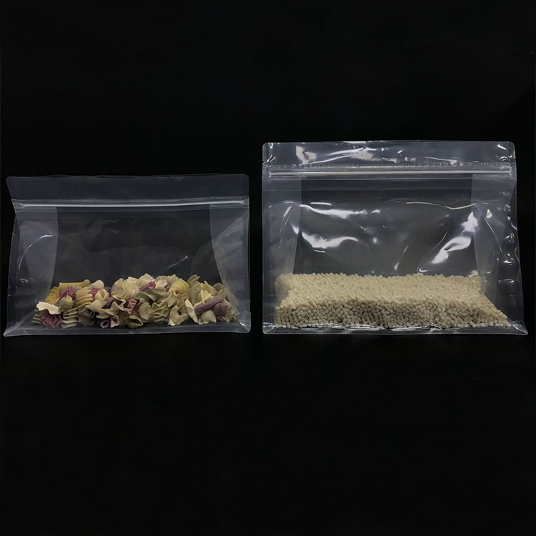 Recyclable 250g 1000g Transparent Square Bottom Bag with Zipper Вторичная переработка 250 г 1000 г прозрачная сумка с квадратным дном на молнии