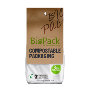 Индивидуальный компостируемый пластиковый пакет для упаковки пищевых продуктов из крафт-бумаги PLA для хлеба