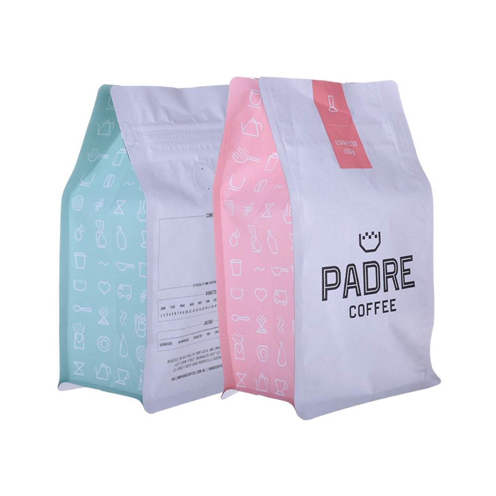 Повторно закрывающиеся пакеты для упаковки кофейных зерен с плоским дном для вторичной переработки с поставщиком клапана в Китае