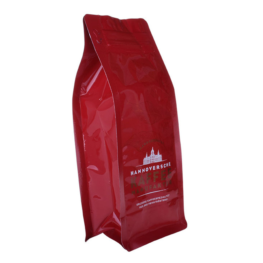 Пластиковая упаковка для пищевых продуктов, глянцевый кофейный пакет с плоским дном, с передней застежкой-молнией, напечатанной на заказ гибкой сумкой