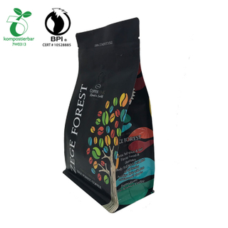 Матовая печать на заказ оптом разложить пакет из кукурузного крахмала для упаковки кофе с застежкой-молнией и клапаном из Китая