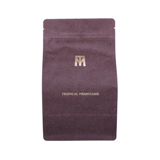 Изготовленный на заказ естественный мешочек кофейного зерна нижнего блока бумаги Крафт с карманным дизайном логотипа молнии