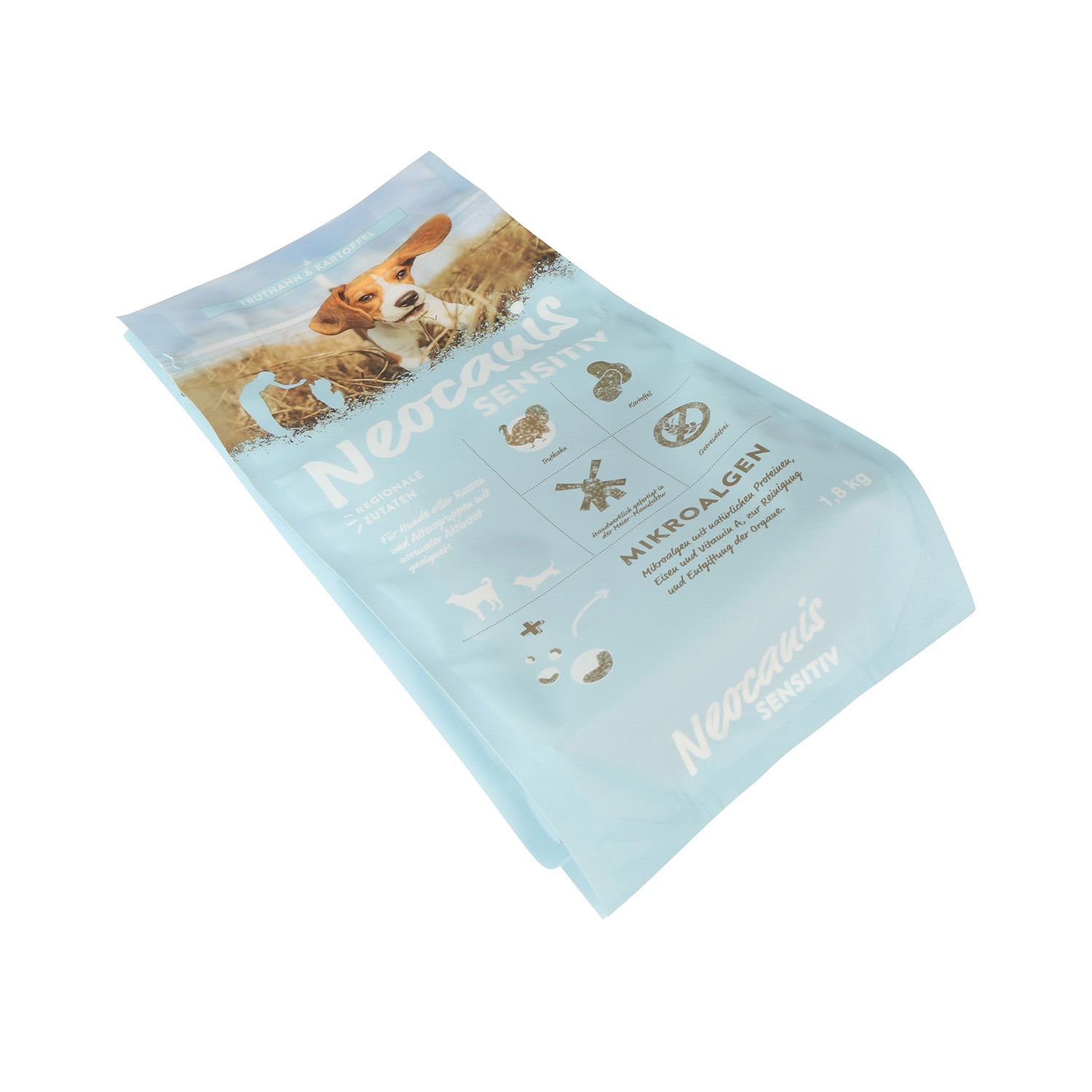 Хорошее качество индивидуальной печати, пригодной для вторичного использования с боковой вставкой для упаковки пищевых продуктов для домашних животных с карманной застежкой-молнией