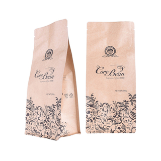 Компостируемый натуральный крафт-печатный пакет с плоским дном на заказ Чайный пакетик Упаковка для кофейных зерен Пищевой экологически чистый гибкий мешок