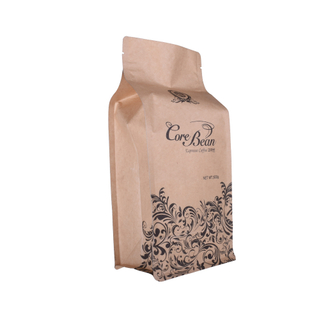 Оптовые биоразлагаемые молния Коричневые крафт-бумажные пакеты Упаковка для чая / пищевых продуктов Стойкая бумажная сумка на молнии