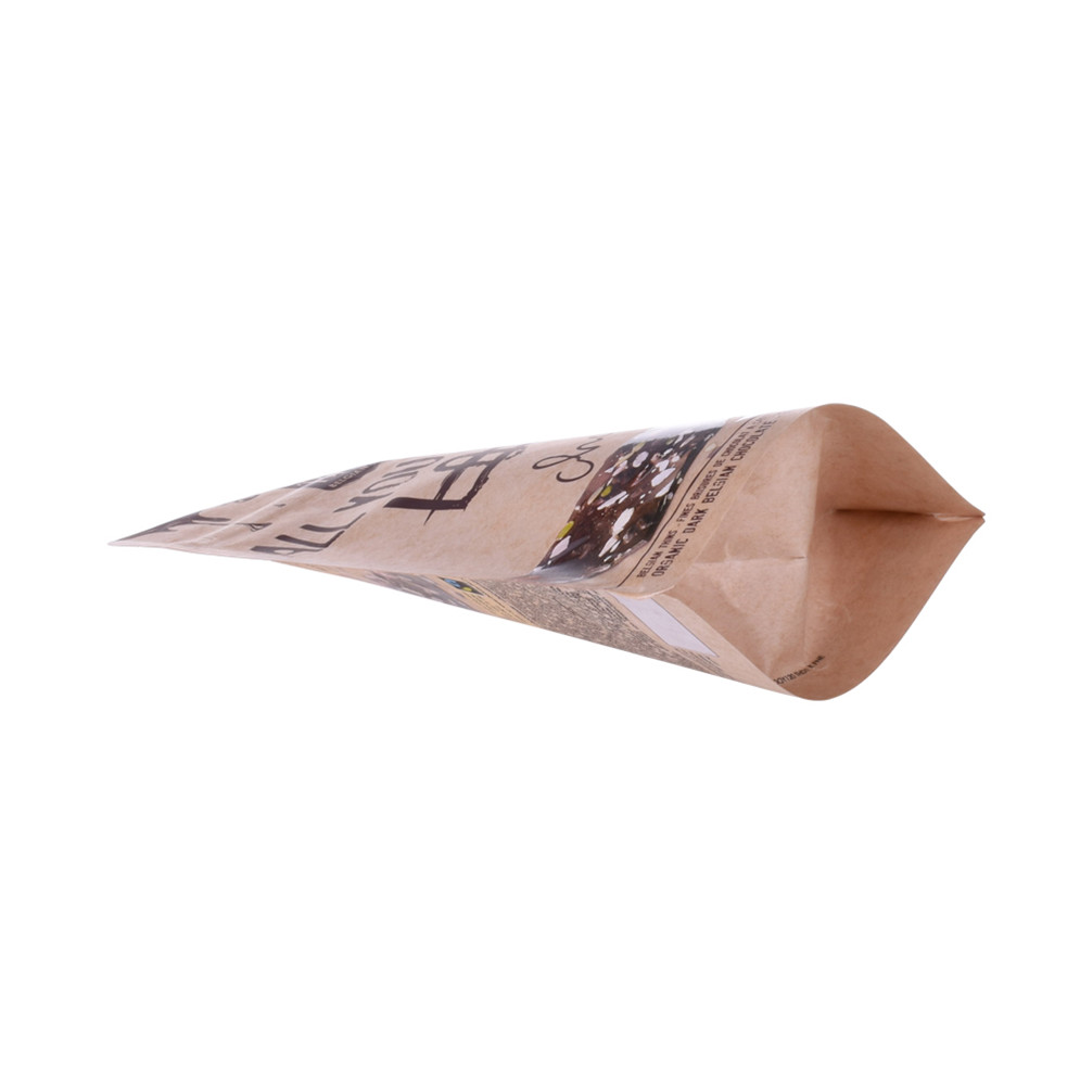 Компостируемая пластиковая крафт-бумага стоит в мешочке для шоколадного печенья, упаковывая печатный дизайн логотипа