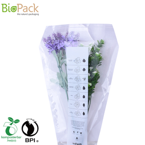 Изготовленный на заказ размер 100% компостируемый Bio PLA цветок упаковка прозрачная пленка мешки на заводе в Китае