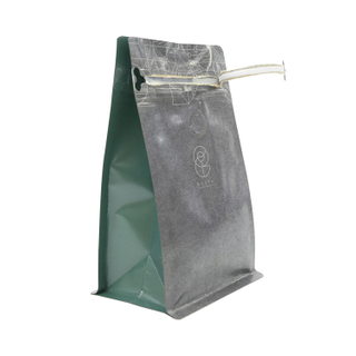 Напечатанный прокатанный бумажный мешок Зиплок Крафт плоского дна уплотнения жары для кофе
