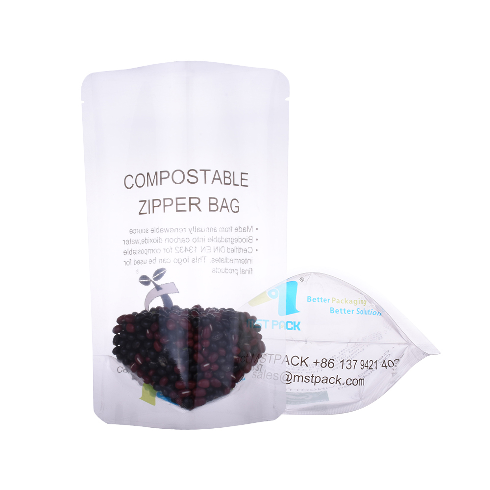 100% компостируемая биоразлагаемая крафт-бумага Custom Food Bag с прозрачным окном