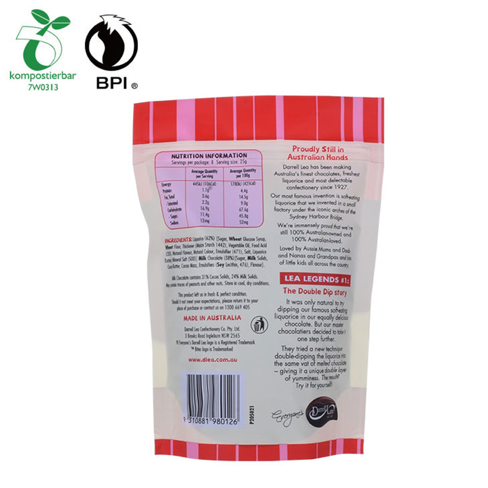 Мешочек для порошка сывороточного протеина Биоразлагаемый пластиковый пакет для пищевых продуктов