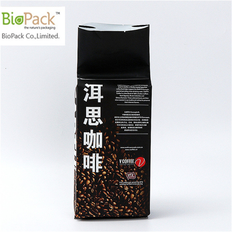 Многоцветный упаковочный пакет для кофейных зерен бо с откидной крышкой на заказ в 100% кукурузном крахмале из Китая