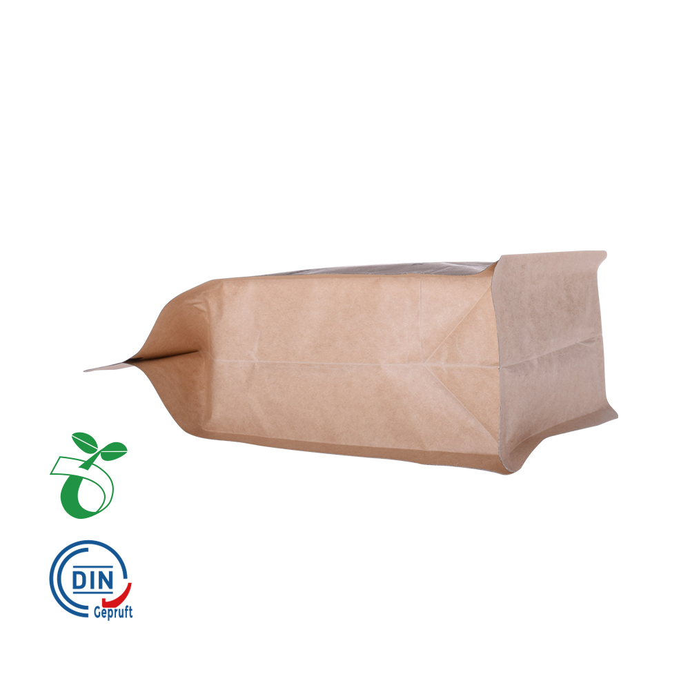 Индивидуальная печать Stand Up Barrier Pouch Биоразлагаемая упаковка Герметичные перфорированные пакеты из крафт-бумаги Чайные компостируемые пакеты