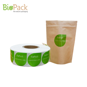 Этикетка с этикеткой для компостирования нестандартной конструкции для бумажных или пластиковых упаковочных пакетов