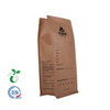 Оптовый пакет из крафт-бумаги с плоским дном, 12 унций, пакет для упаковки кофе, застежка-молния, простые пакеты с клапаном