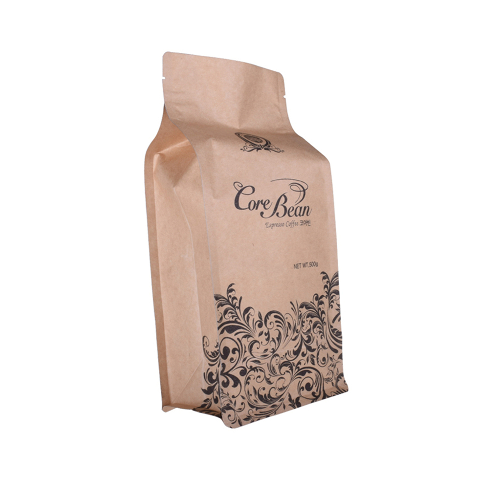 Коричневый крафт-пакет для свежеобжаренного кофе 500 г