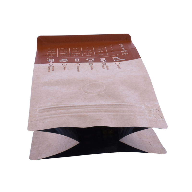 Коричневый мешочек для кофе на молнии из крафт-бумаги High Barrier 12 унций