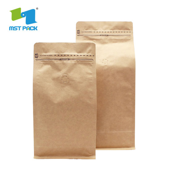 Эко-бумажная застежка-молния с плоским дном, кукурузный крахмал, биоразлагаемый пластиковый пакет для капельного кофе