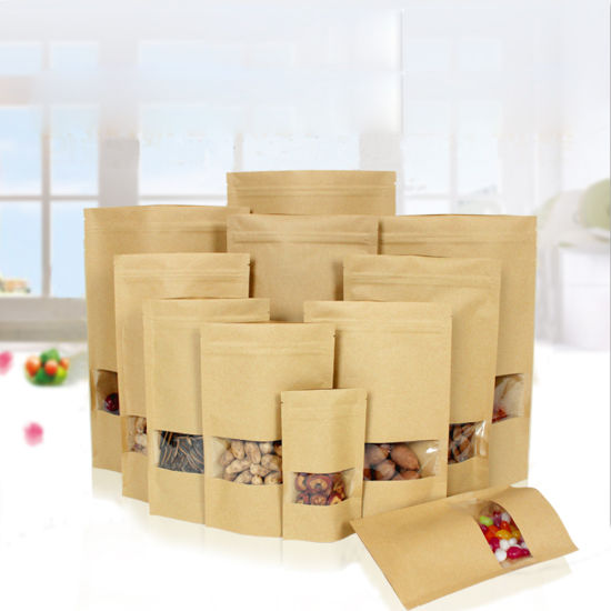 Напечатанный на заказ мешок для упаковки чая кофе и чая из крафт-бумаги из компоста на молнии
