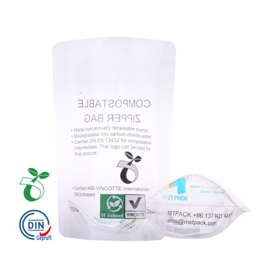 Экологичный кукурузный крахмал PLA 100% компостируемый биоразлагаемый пластиковый пакет для упаковки