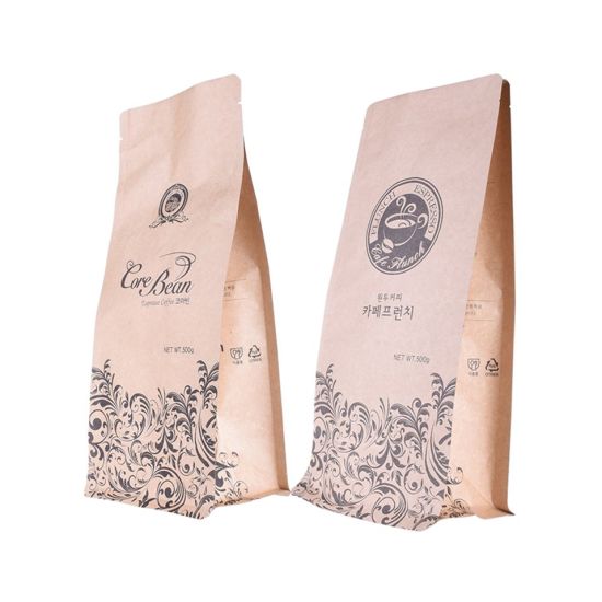 Биоразлагаемый пакет для кофе с четырьмя уплотнениями с боковым уплотнением