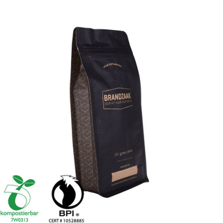 Эко-пакет для упаковки кофе из крафт-бумаги с плоским дном и термосвариванием из фольги в Китае