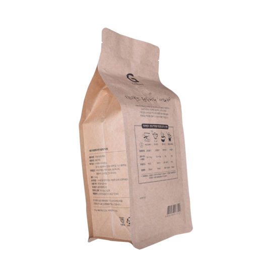 Эко PLA пластиковая компостируемая упаковка для пищевых продуктов из биоразлагаемой крафт-бумаги с застежкой-молнией