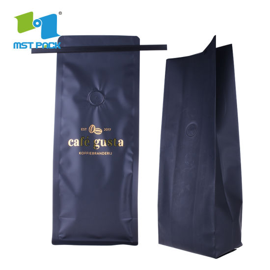 Пластиковая упаковка из алюминиевой фольги Компостируемый мешок для кофе Биоразлагаемый мешок для упаковки кофе