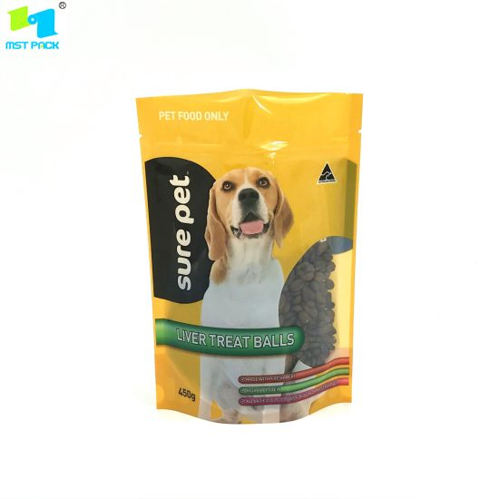 Биоразлагаемая упаковка компостируемая сумка для собачьего корма на молнии