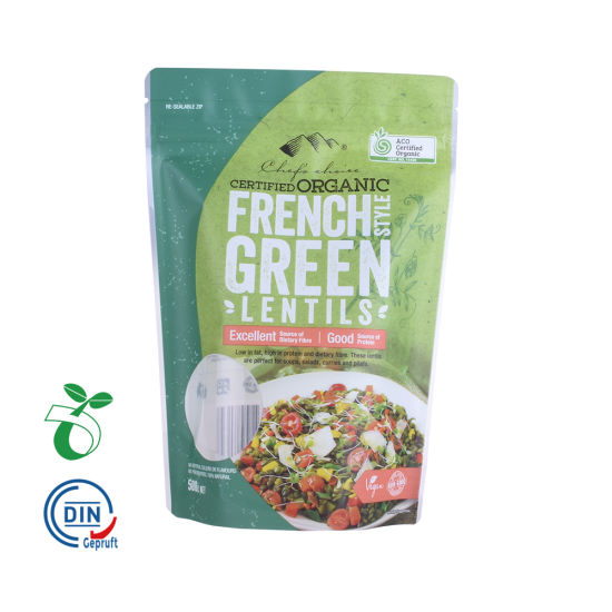Экологичная молния Stand up PLA Food Packaging Pouch 100% биоразлагаемый пластиковый пакет