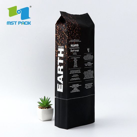 Экологичная упаковка из ламинированной вторичной алюминиевой фольги с печатью на заказ, биоразлагаемый PLA, герметичный пакет для кофе с застежкой-молнией, односторонний воздушный клапан