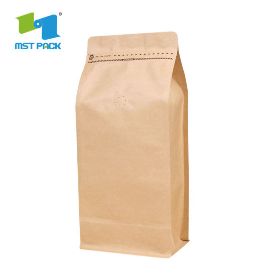Эко-бумажная застежка-молния с плоским дном, кукурузный крахмал, биоразлагаемый пластиковый пакет для капельного кофе