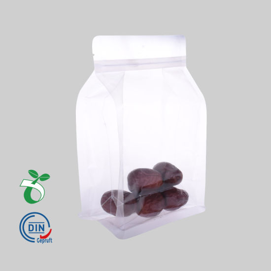 Оптовый переработанный экологически чистый кукурузный крахмал Ziplock Stand up Food Packaging 100% компостируемый биоразлагаемый прозрачный пластиковый мешок