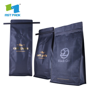 100% биоразлагаемый пакет для кофе с замком на молнии и клапаном / Компостируемая упаковка Пакет для кофе с замком на молнии с клапаном