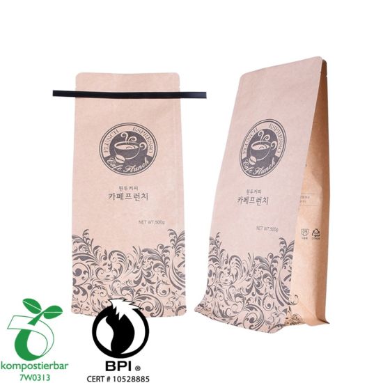 Компостируемые кофейные пакеты с блочным дном оптом в Китае