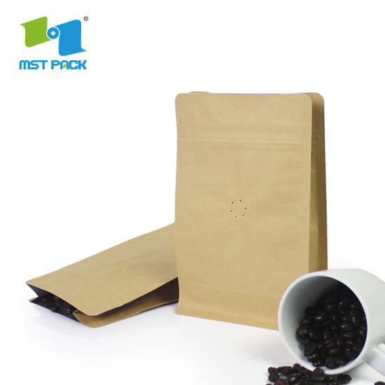 1 кг компостируемый мешок на молнии из крафт-бумаги, биоразлагаемый мешок для кофе