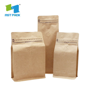 Оптовая торговля высококачественной упаковкой на заказ с биоразлагаемым дном из крафт-бумаги, мешки для кофе, клапан