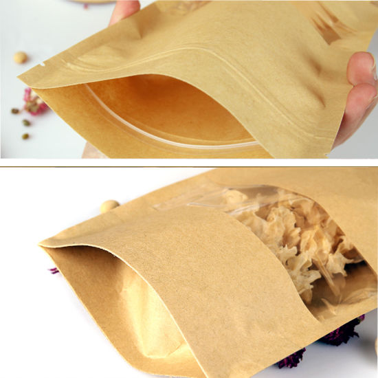 Напечатанный на заказ мешок для упаковки чая кофе и чая из крафт-бумаги из компоста на молнии