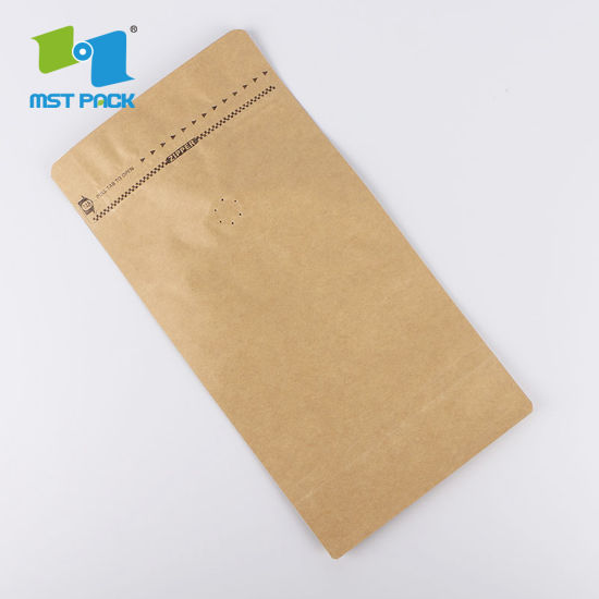 Экологичный компостируемый упаковочный пакет для кофе из крафт-бумаги PLA биоразлагаемый с клапаном
